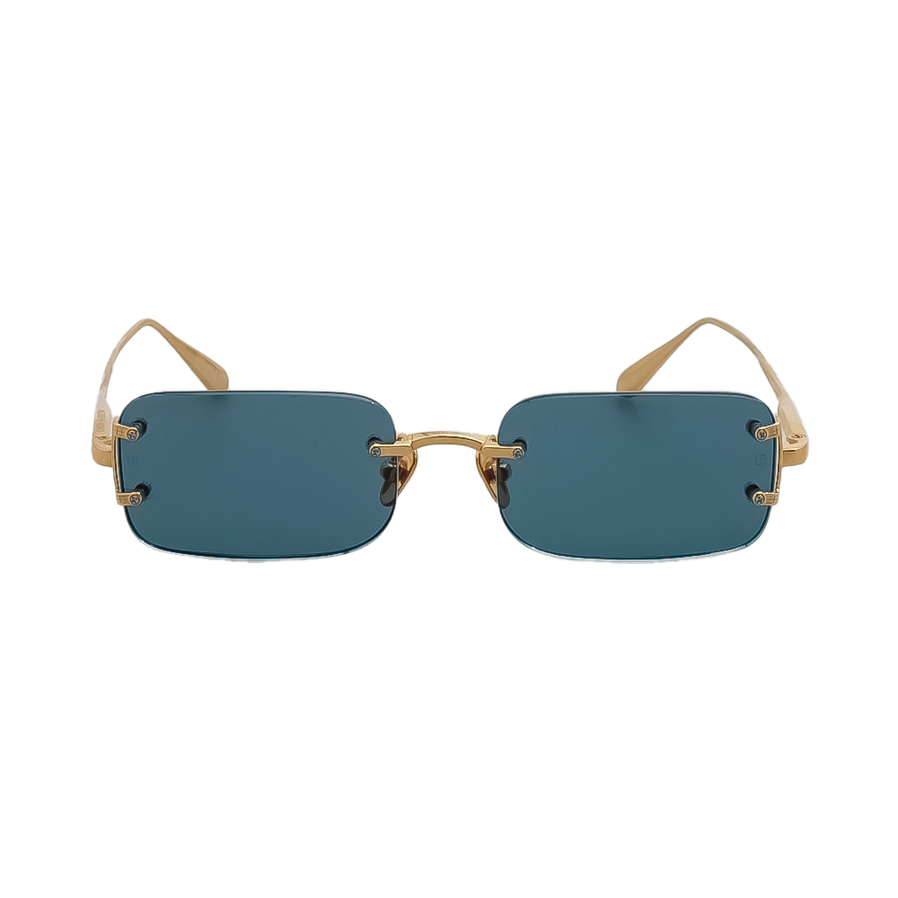 Linda Farrow LFL1458C2SUN – Ochelari de soare Unisex, Maro/Gold, Rectangulari, Titanium