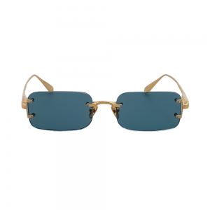 Linda Farrow LFL1458C2SUN – Ochelari de soare Unisex, Maro/Gold, Rectangulari, Titanium