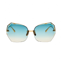 Linda Farrow LILA – Ochelari de soare Unisex, Auriu, Oversized, Rimless