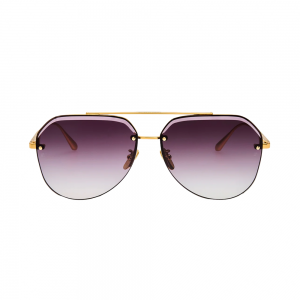 Linda Farrow QUYNH – Ochelari de soare Unisex, Auriu, Aviator, Grey Gradient