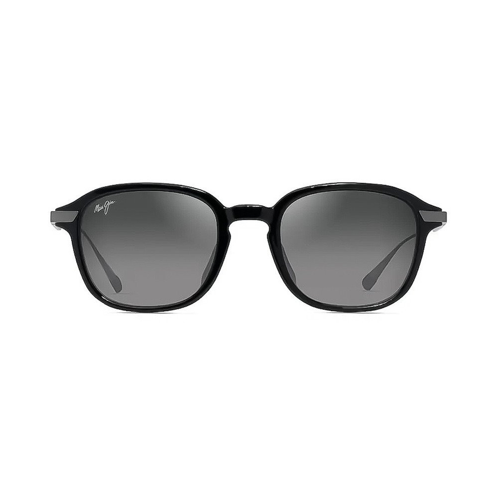 Maui Jim Kaouo AF – Ochelari de soare Bărbați, Negru Lucios cu Gunmetal, Rectangulari, Polarizați