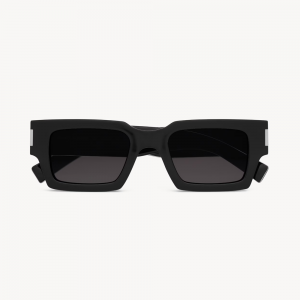Saint Laurent SL 572 – Ochelari de soare Unisex, Negru/Crystal, Pătrat, 50 mm