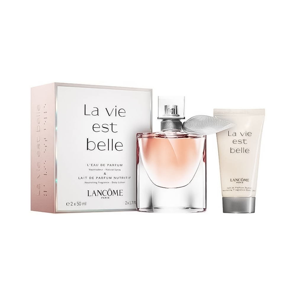 Lancôme La Vie Est Belle Travel Exclusive Set Apă de Parfum Femei 2x50ml + Loțiune de Corp Parfum