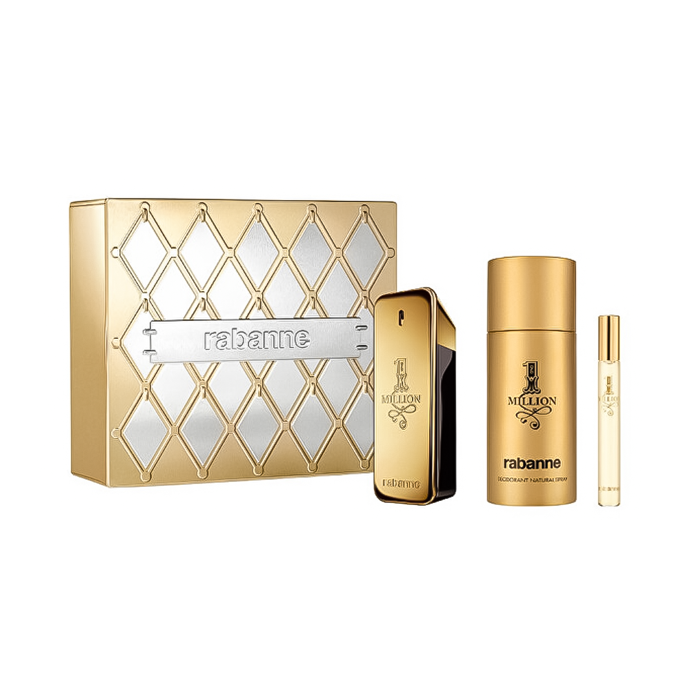 Paco Rabanne 1 Million Parfum Intense Bărbați 100ml + Deodorant Spray 150ml + Travel Spray 10ml Set Cadou Parfum