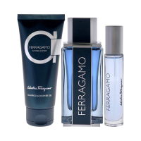 Ferragamo Intense Leather Set Apă de Parfum Bărbați 100ml + Gel Duș + Travel Spray Parfum
