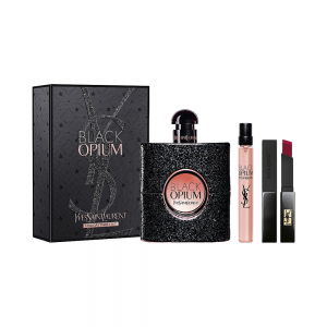 Yves Saint Laurent Black Opium Apă de Parfum Set Femei 90 ml + 10 ml + Ruj 2g