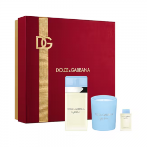 Dolce & Gabbana Light Blue Set Cadou Crăciun 2024 EDT 50ml + Lumânare + Miniatură Femei