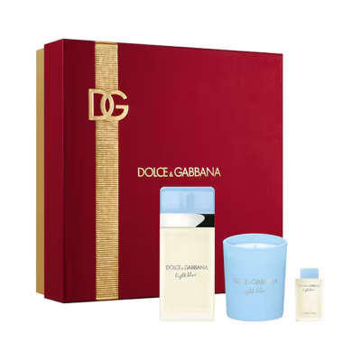 Dolce & Gabbana Light Blue Set Cadou Crăciun 2024 EDT 50ml + Lumânare + Miniatură Femei