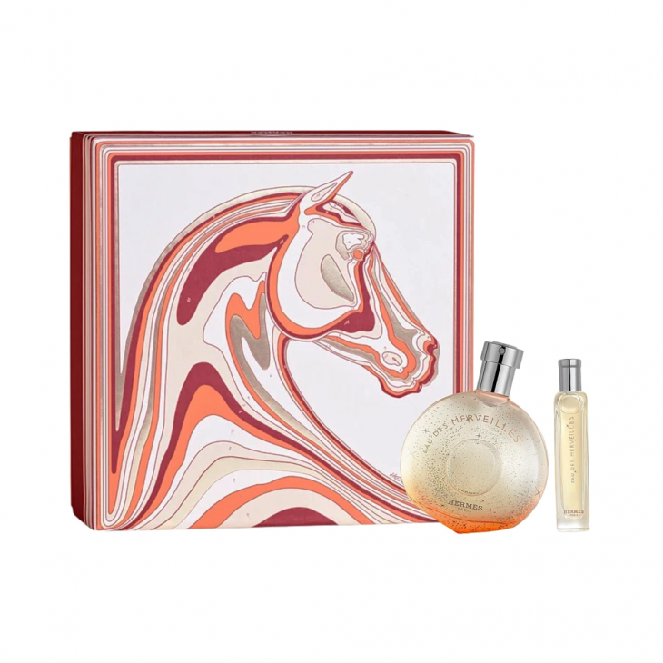 Set Cadou Hermes Eau Des Merveilles Eau de Toilette Feminin 50ml + Miniatură 15ml
