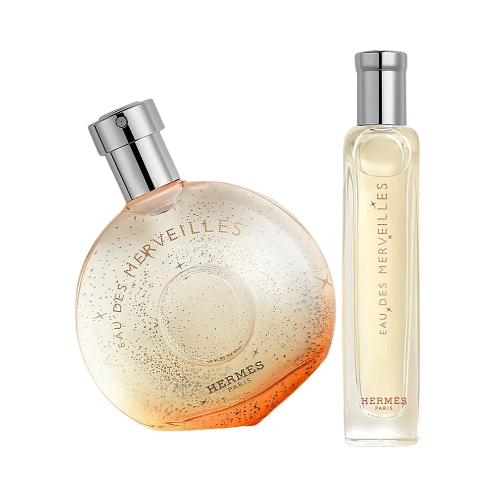 Set Cadou Hermes Eau Des Merveilles Eau de Toilette Feminin 50ml + Miniatură 15ml