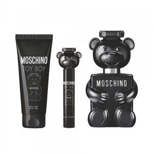 Set Cadou Moschino Toy Boy Apă de Parfum Bărbați 100ml + Spray Călătorie 10ml + Loțiune de Corp 100ml