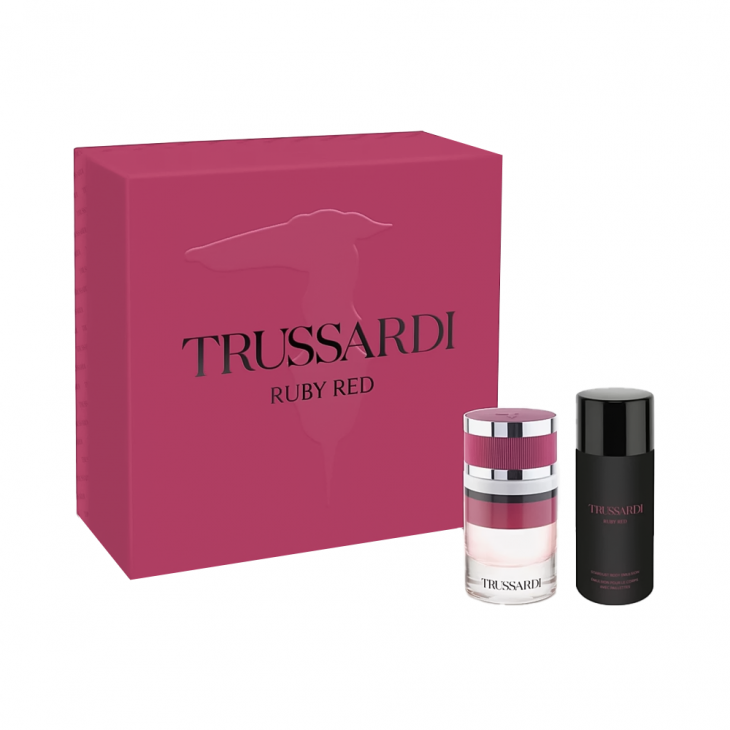 Set Cadou Trussardi Ruby Red Coffret EDP 60 ml + Emulsie de Corp cu Glitter 125 ml