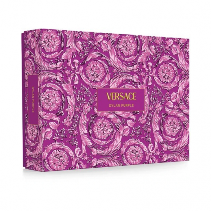 Set Cadou Versace Dylan Purple Pour Femme EDP 100 ml + Miniatură EDP 5 ml + Gel de Duș 100 ml + Loțiune de Corp 100 ml
