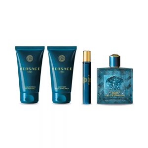 Set Cadou Versace Eros EDP 100 ml + Gel de Duș 75 ml + After Shave Balm 75 ml + Travel Spray EDP 10 ml