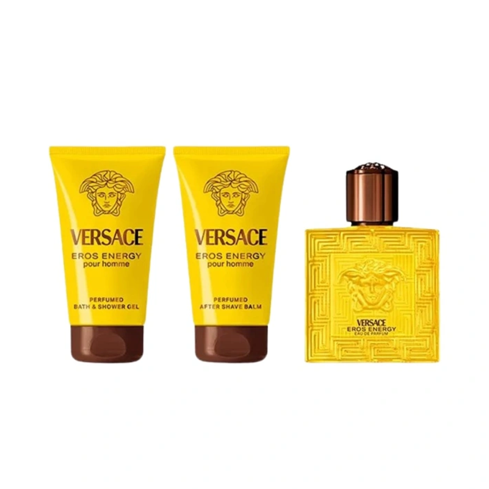 Set Cadou Versace Eros Energy EDP 50 ml + Gel de Baie & Duș 2 în 1 50 ml + Balsam After Shave 50 ml