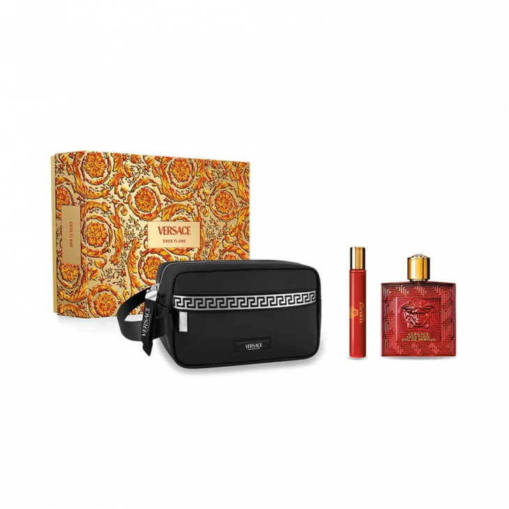 Set Cadou Versace Eros Flame EDP 100 ml + Travel Spray 10 ml + Geantă Cosmetică