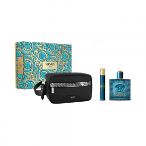 Set Cadou Versace Eros Pour Homme EDT 100 ml + Travel Spray 10 ml + Geantă Cosmetică