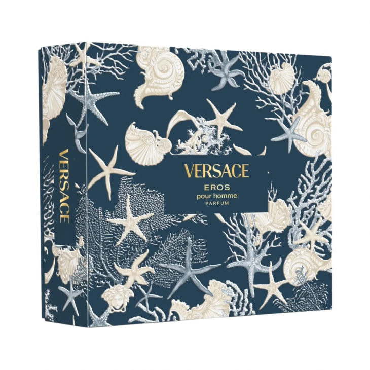 Set Cadou Versace Eros Pour Homme EDT 100 ml + Spray de Călătorie 5 ml + Gel de Duș 150 ml