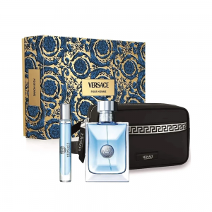 Set Cadou Versace Pour Homme EDT 100 ml + Travel Spray 10 ml + Geantă Cosmetică