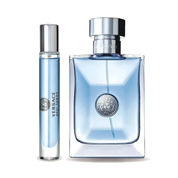 Set Cadou Versace Pour Homme EDT 100 ml + Travel Spray 10 ml + Geantă Cosmetică